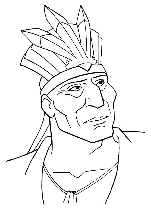 Plansa de colorat cu Pocahontas 35 29